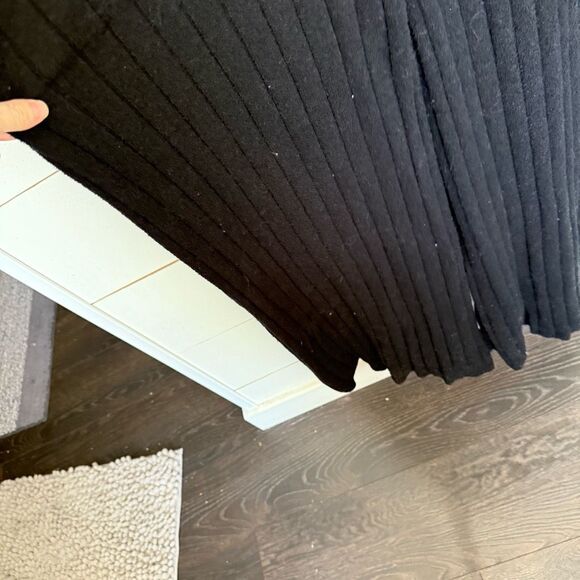 Free People Beach Women’s XL Black Ribbed Wide Leg Jumpsuit - Picture 3 of 8